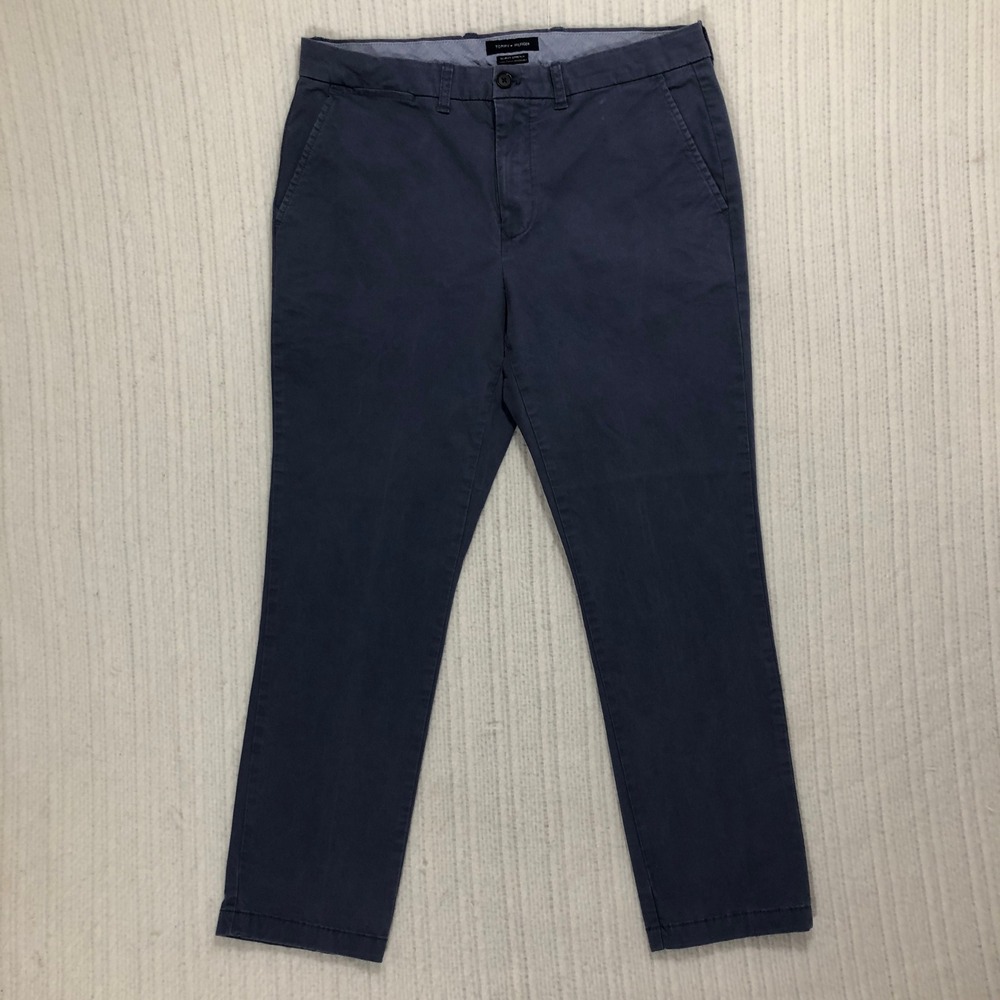 Tommy‎ Hilfiger Slim Fit Stretch Chino Pants Blue Casual 36x30